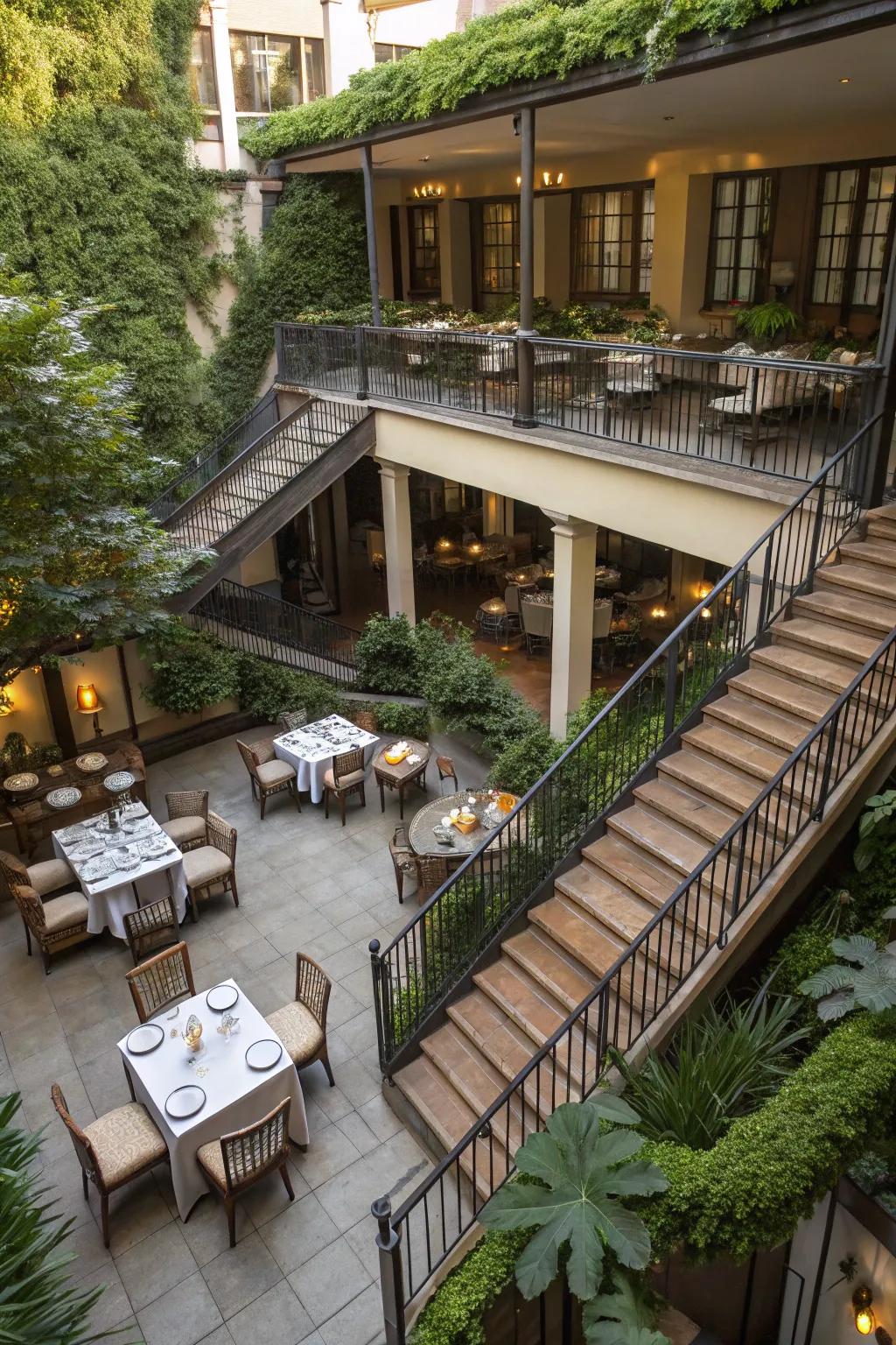 Multi-level designs add depth and interest to your patio.