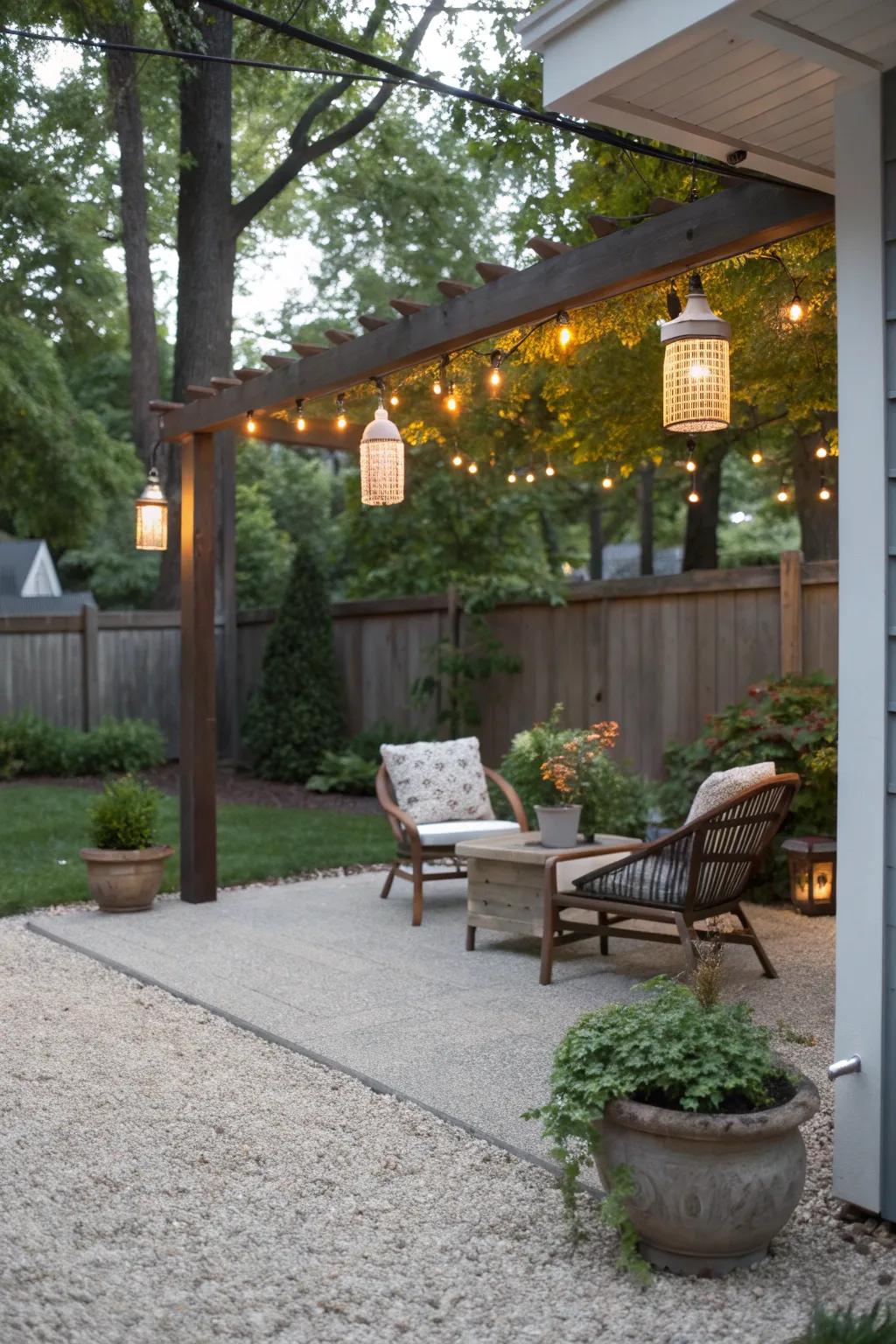 A beautiful, cost-effective pea gravel patio that's easy on the wallet.