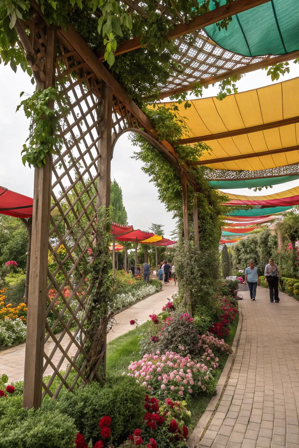 Fabric canopies add color and personality to your pergola.