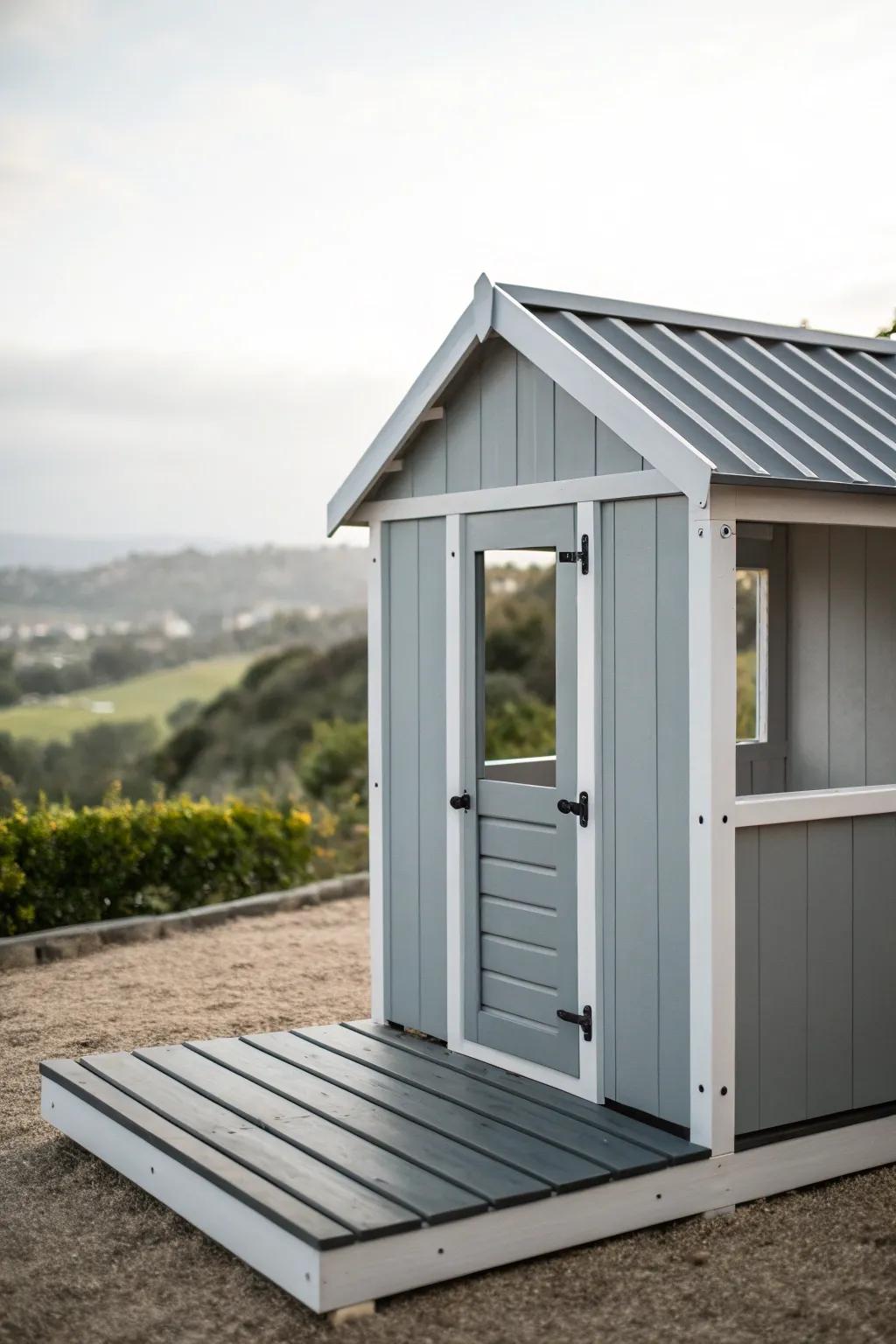 Monochrome colors bring sophistication to playhouses.