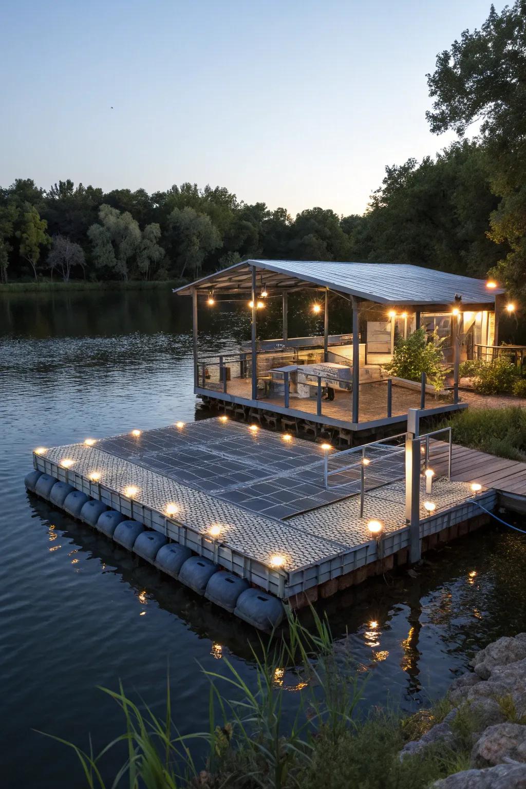 An eco-friendly dock made from sustainable materials.