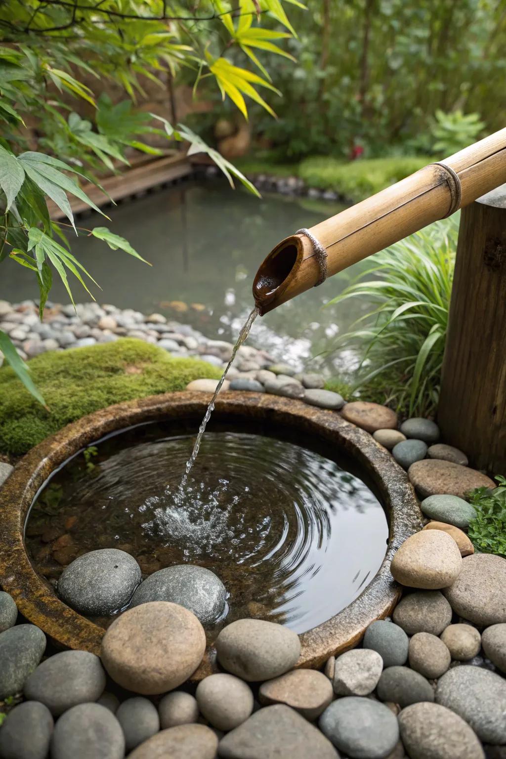 Zen ponds provide a tranquil retreat with their circular form.