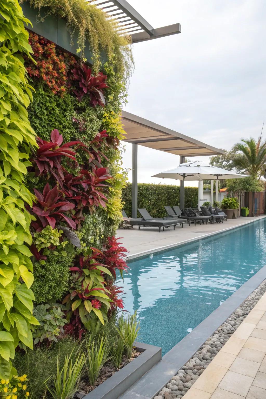 Add a touch of nature with vibrant vertical gardens.