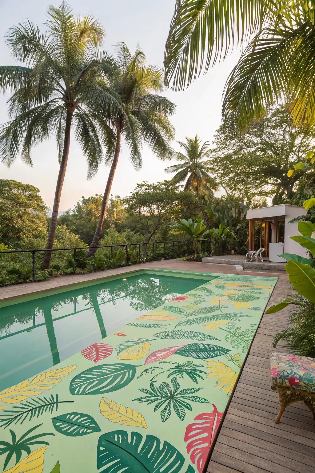 Tropical patterns bring a vacation vibe to your everyday poolside experience.