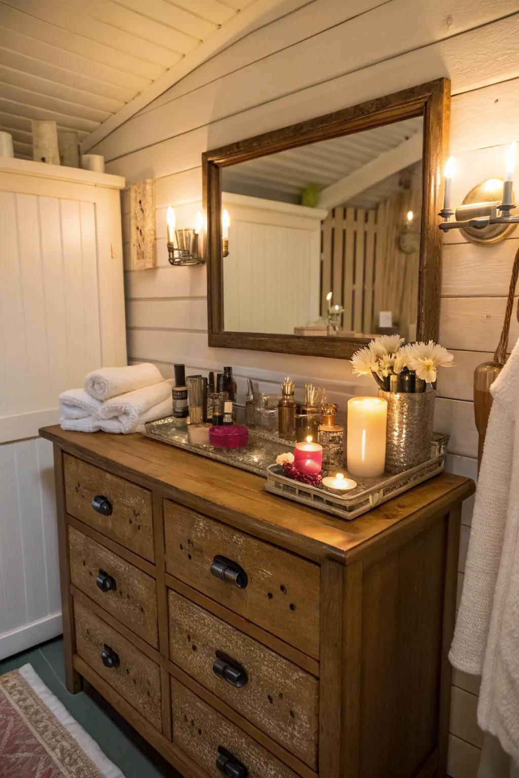 Vintage furniture adds character and charm to your changing space.