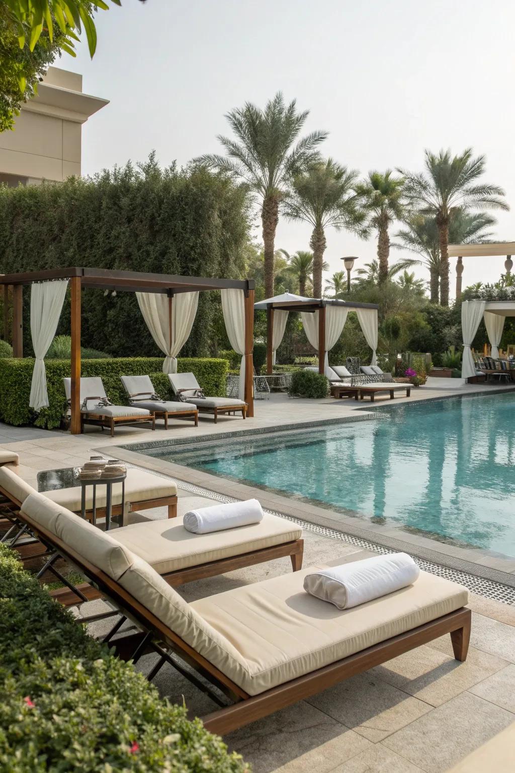 A pool area with inviting seating perfect for relaxation and gatherings.