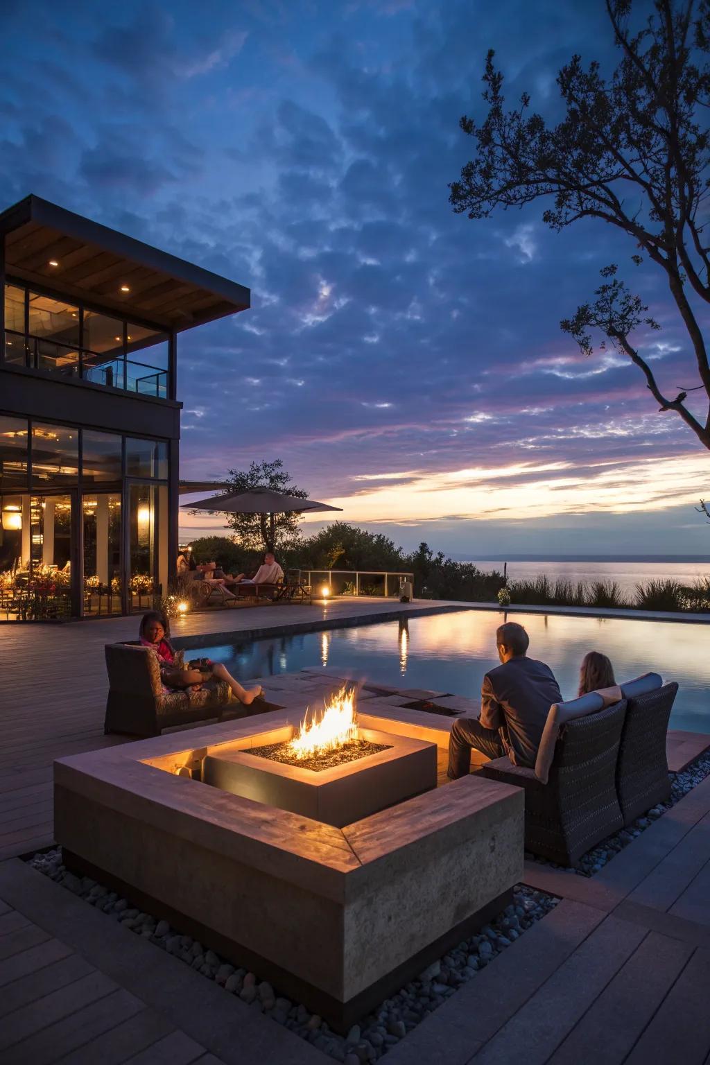 Fire tables bring warmth and ambiance to your poolside evenings.