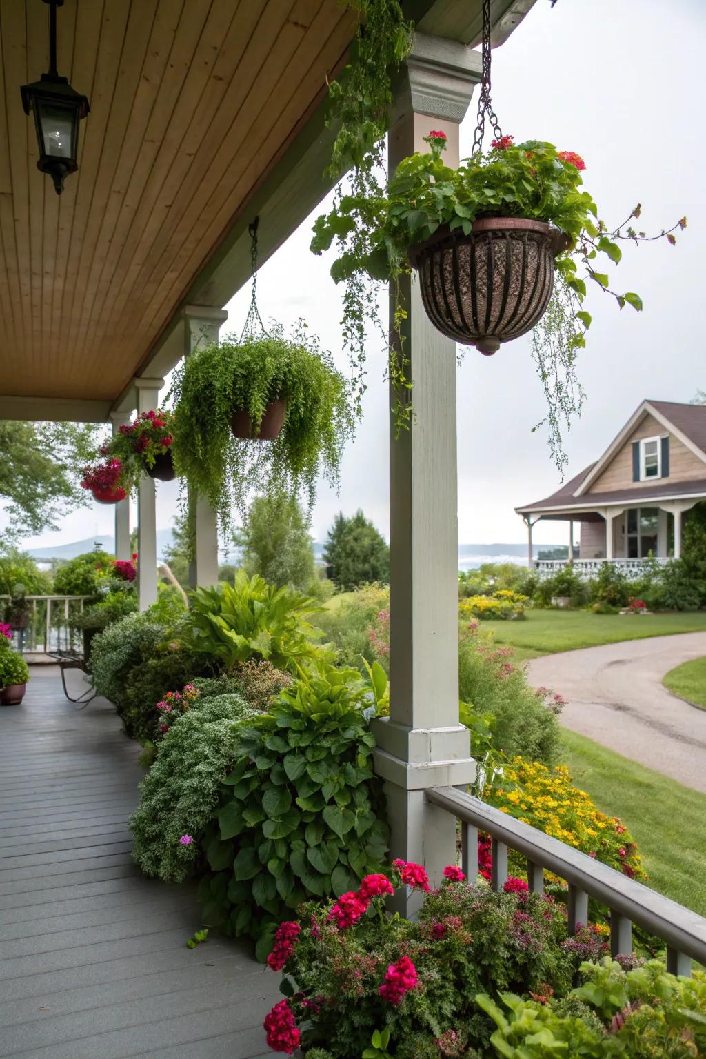 Greenery adds a touch of nature.