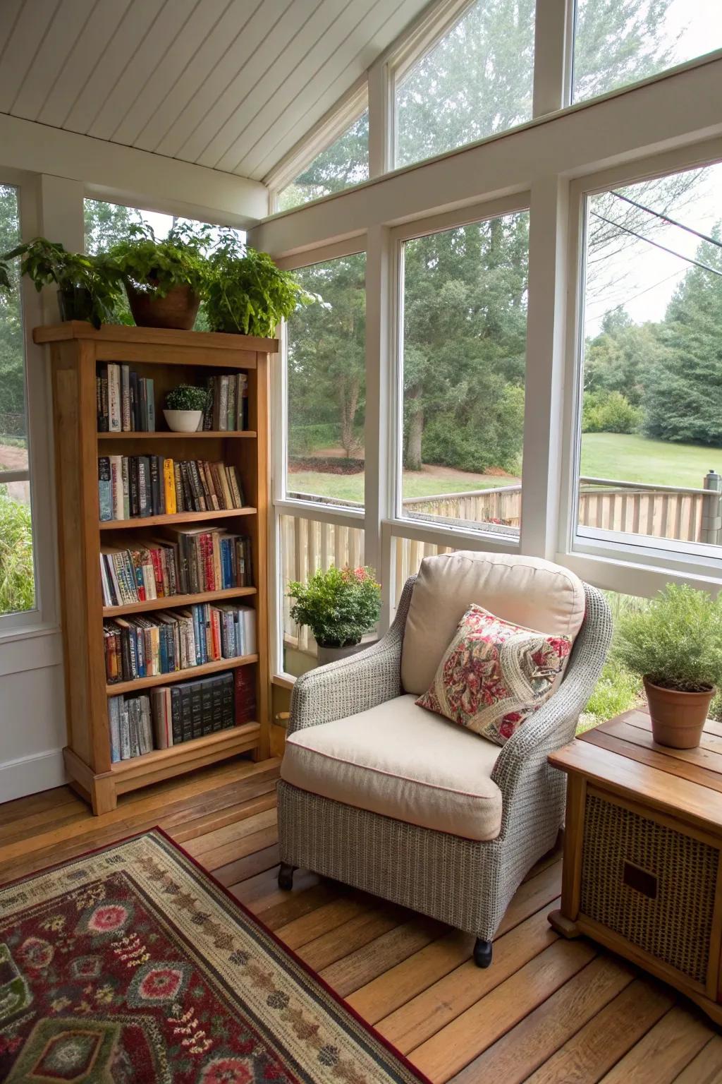 Create a tranquil space for reading and relaxation.