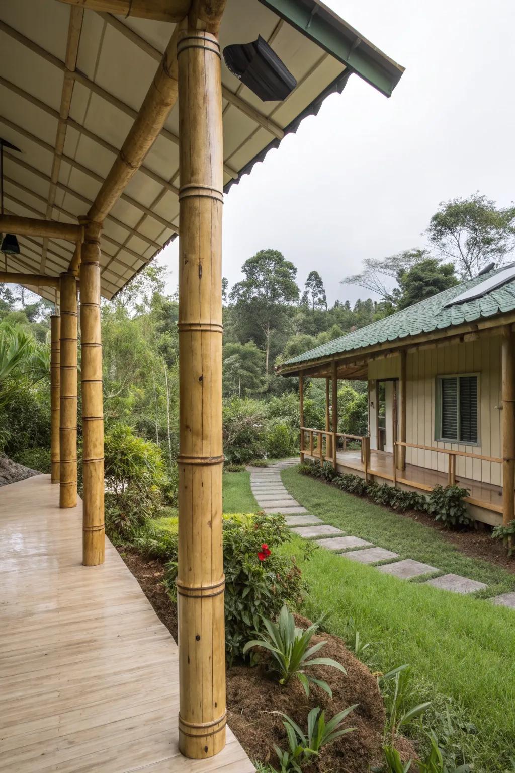 Bamboo wraps offer a sustainable and stylish option for porches.