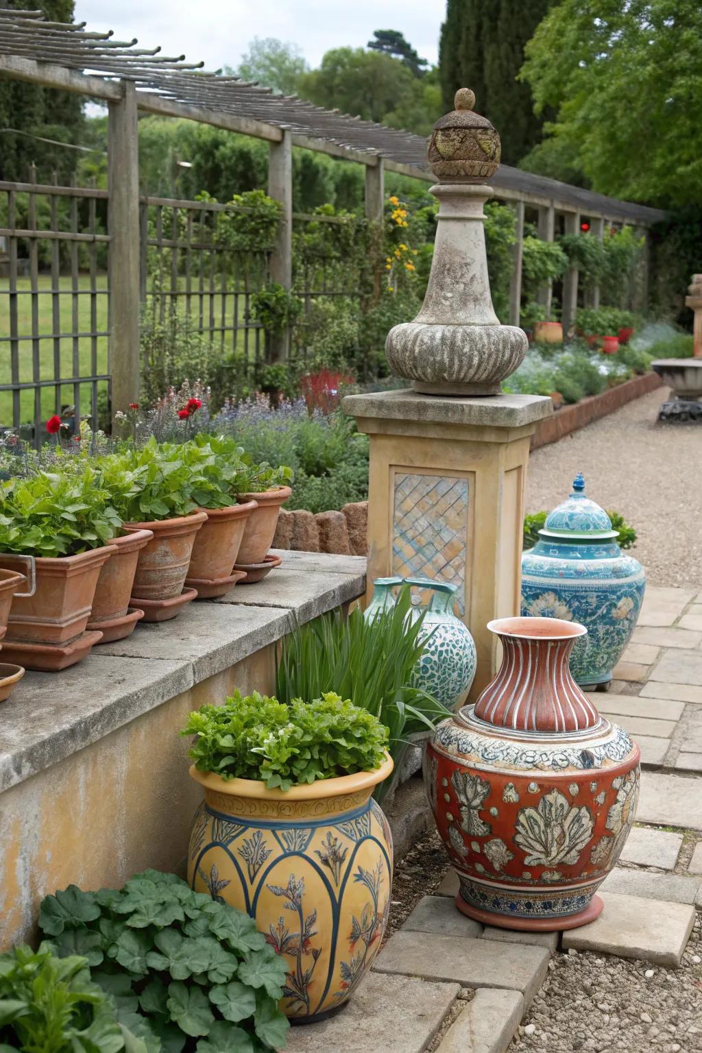 Personal touches bring charm to a potting area.