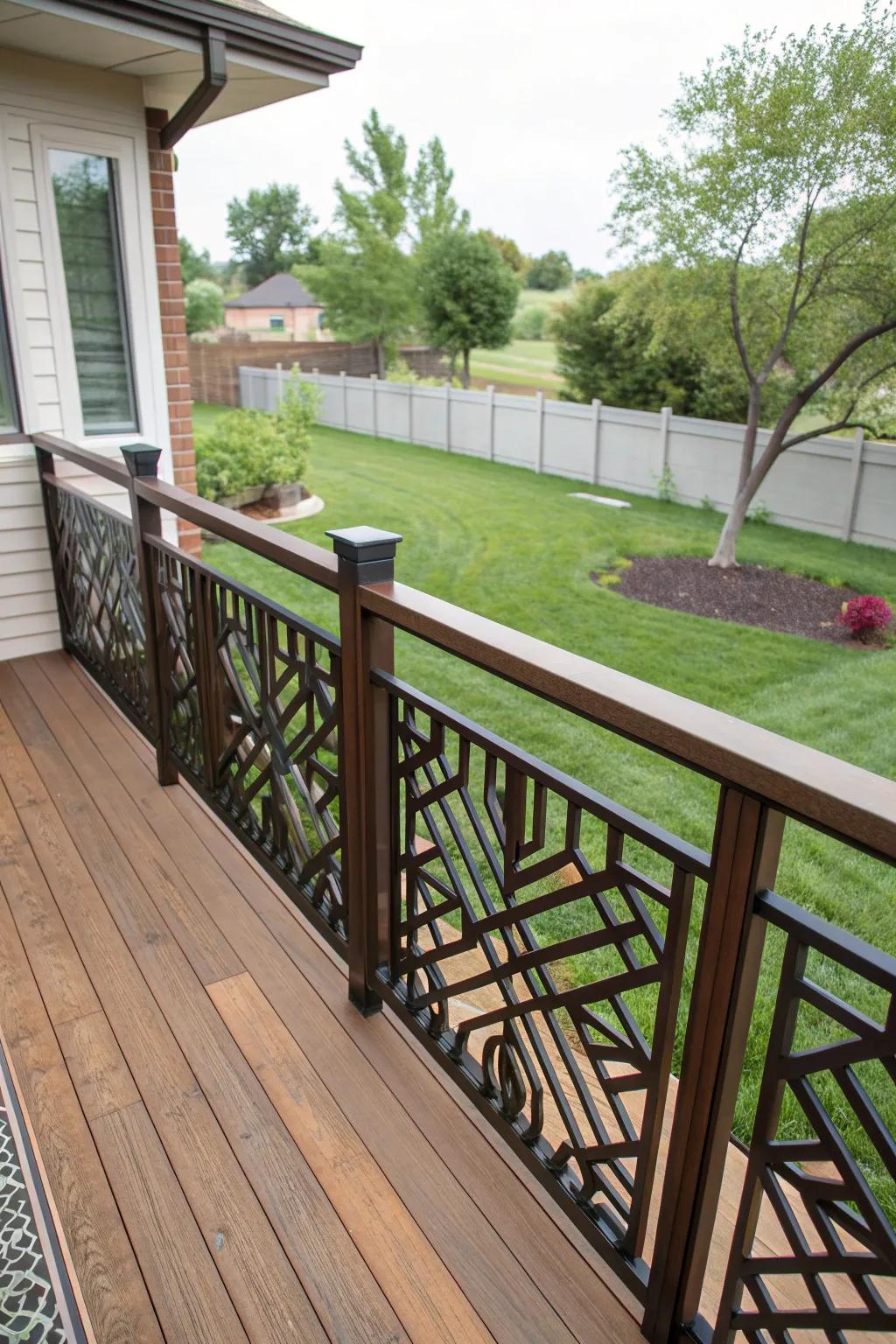 Geometric patterns add an artistic flair to your deck.