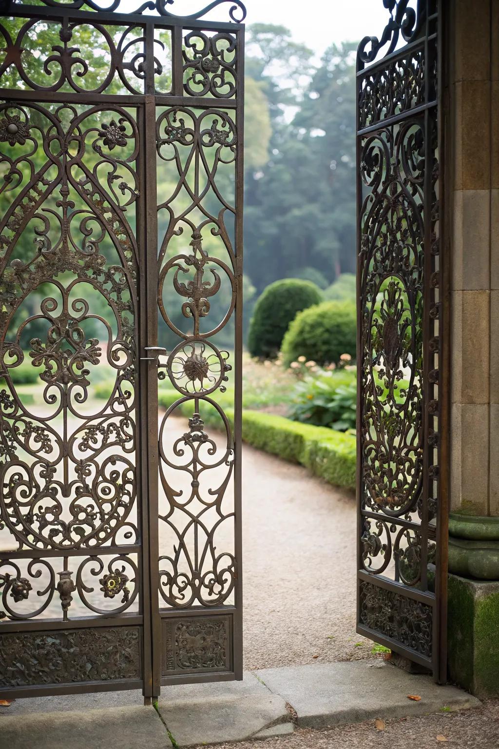 Decorative metal cut-outs add an artistic touch.