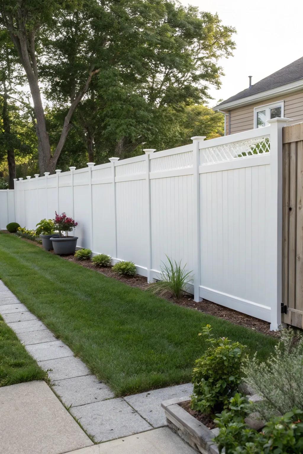 Vinyl panels offering a durable, low-maintenance solution.
