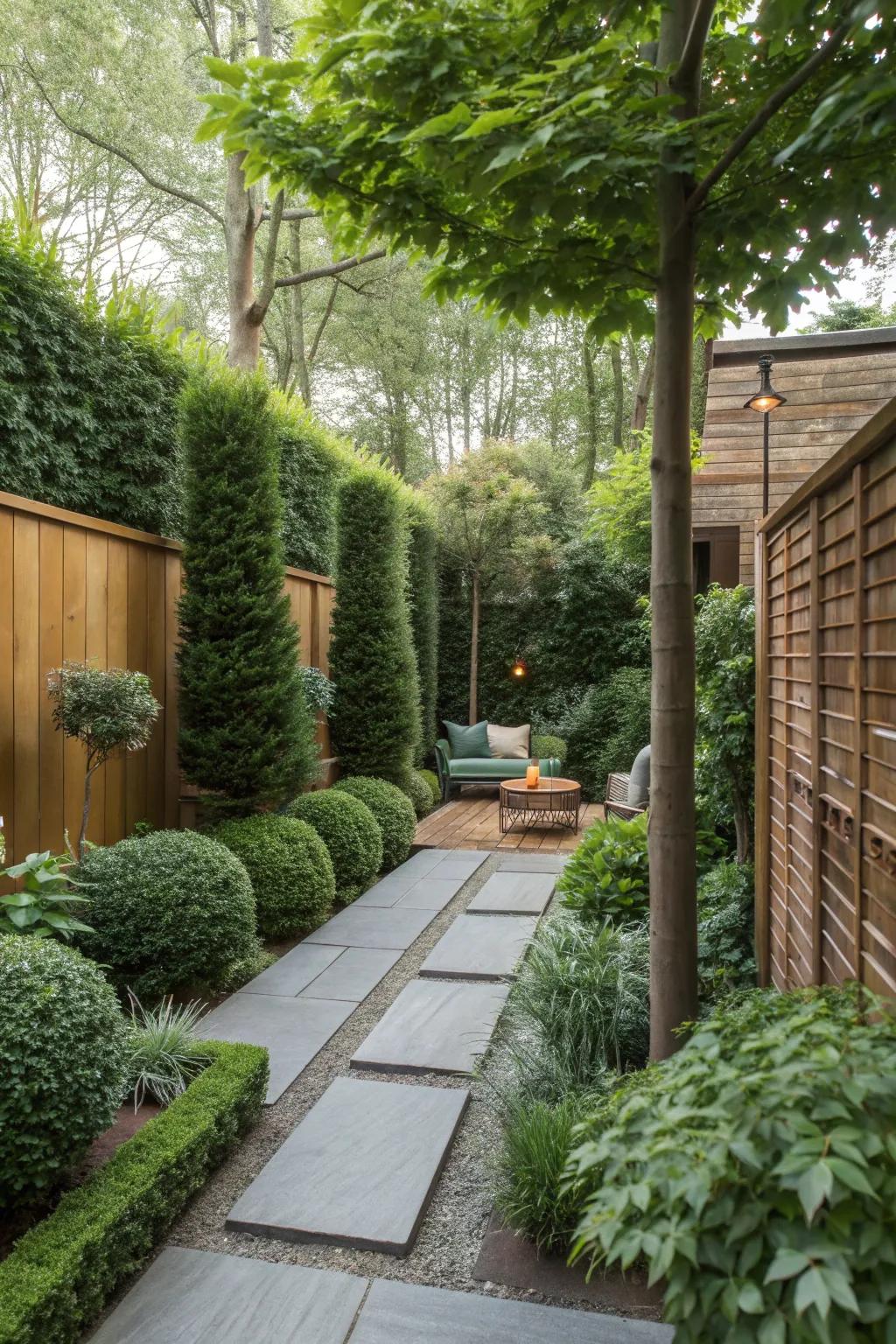 Innovative use of space ensures privacy without sacrificing design.