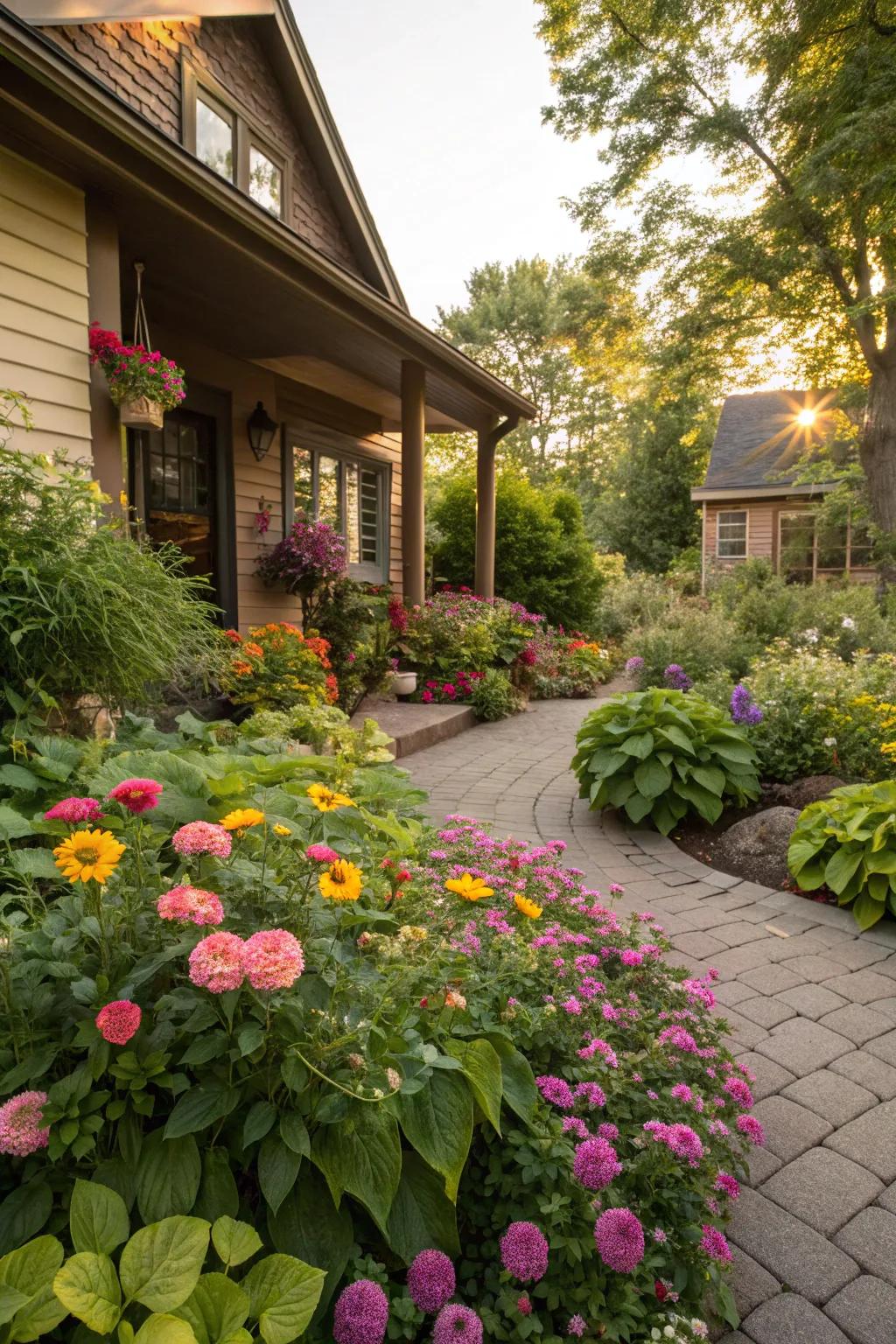 Colorful landscaping adds vibrancy to your front yard.