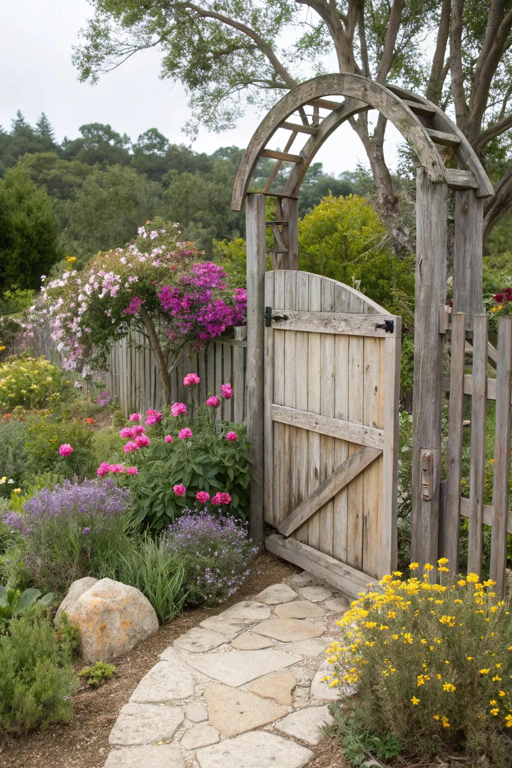An arched top adds elegance and sophistication to any gate.