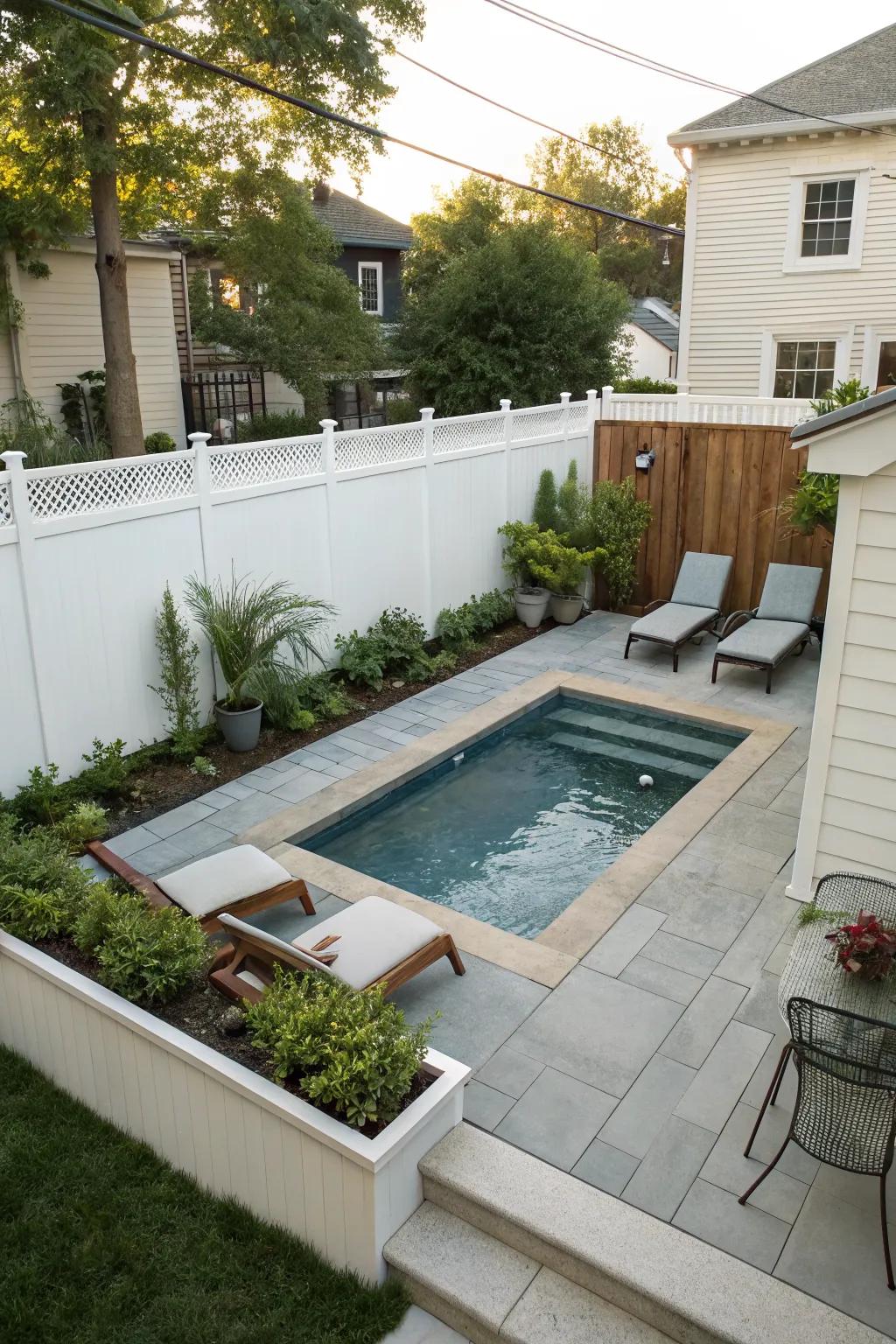 Maximize small spaces with a cleverly designed compact pool.