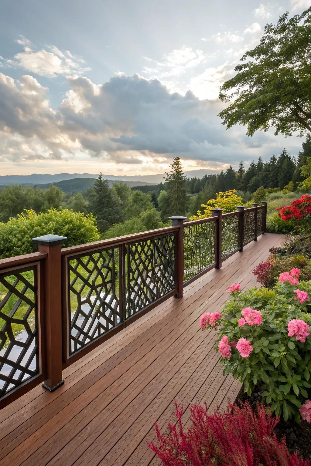 Express your style with artistic geometric railings.
