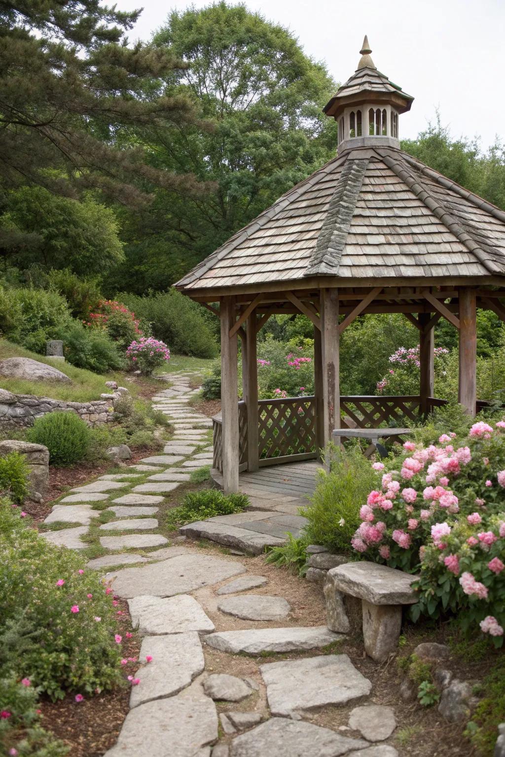 Wooden shingles offer a rustic charm that matures beautifully.