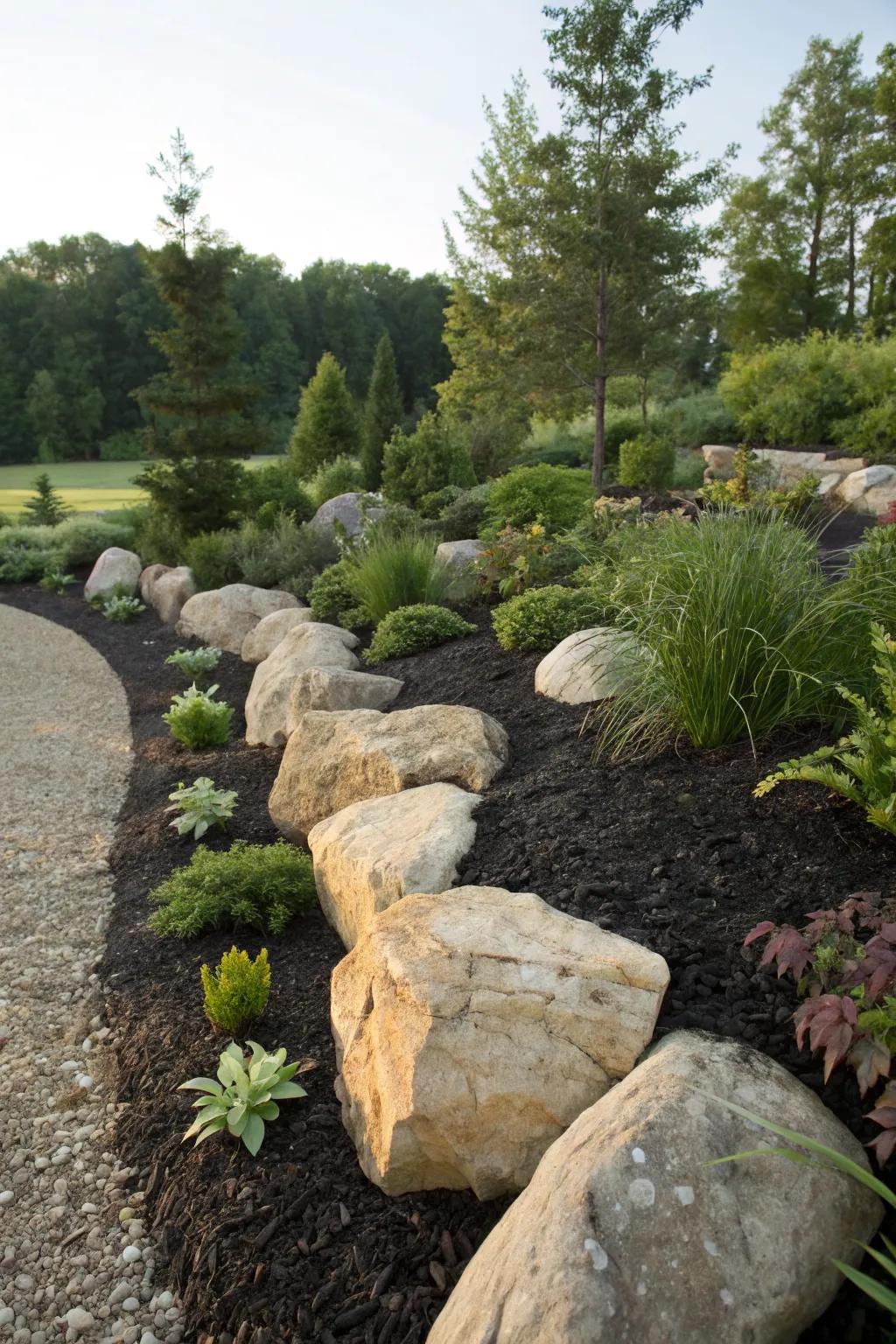Contrasting colors bring out the best in your rock garden.
