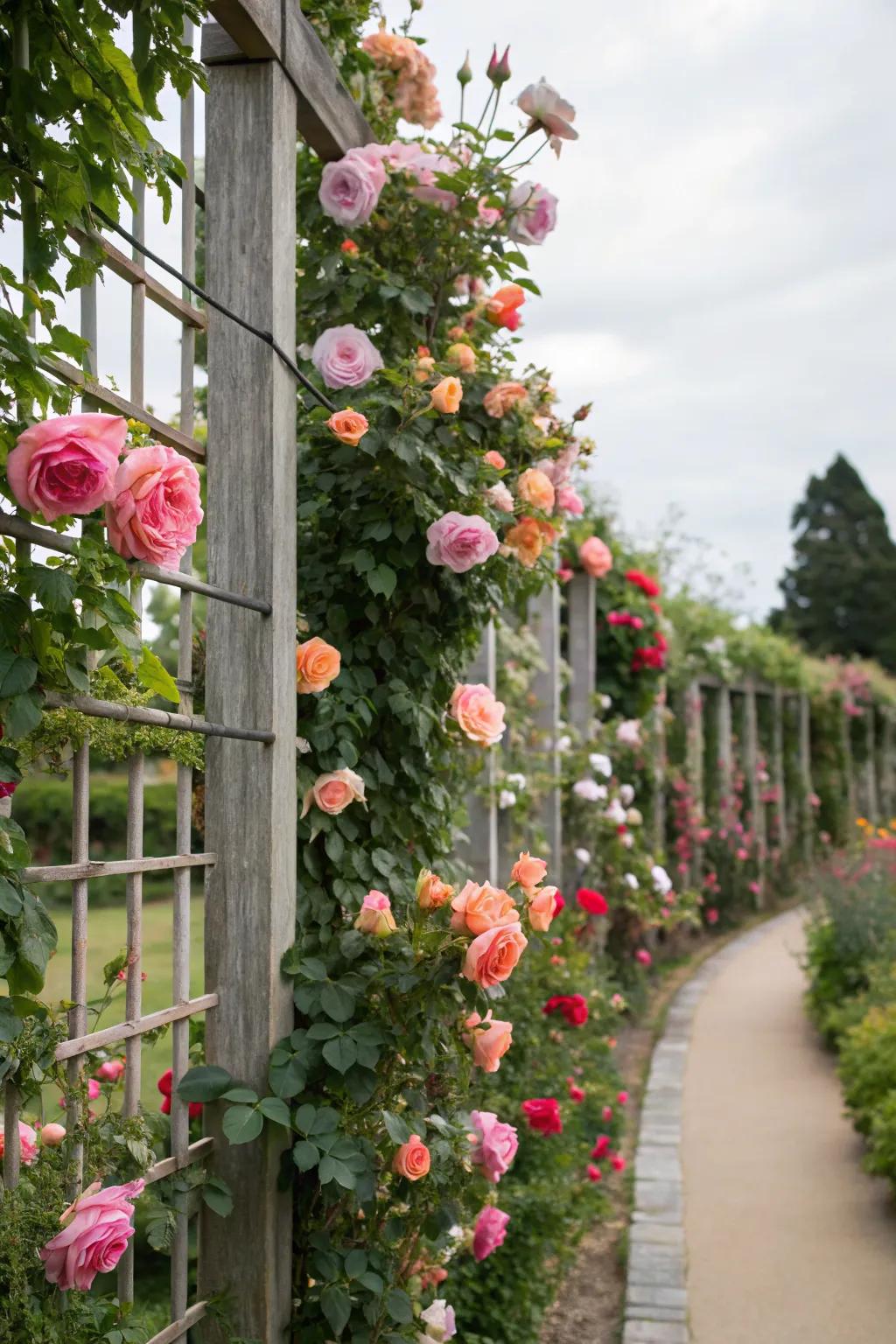 Vertical rose gardens are perfect for small spaces, adding height and beauty.