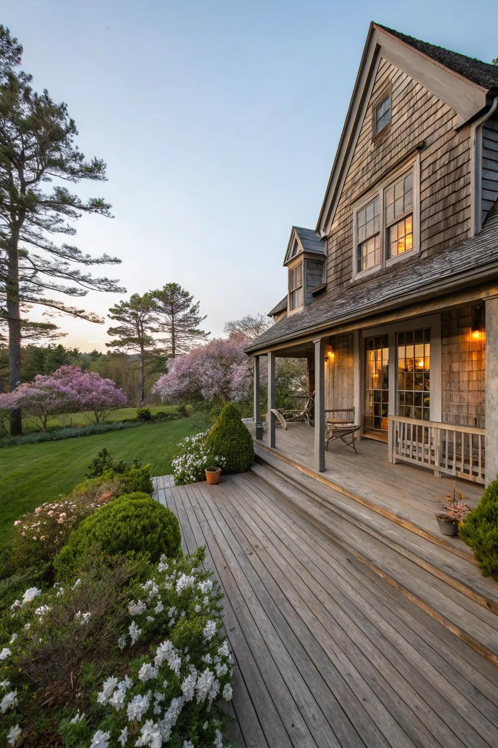 A spacious deck for outdoor enjoyment
