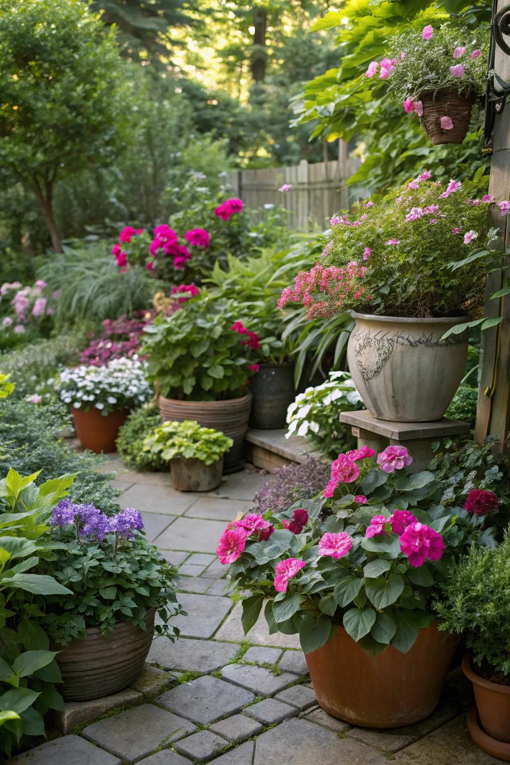 Containers add flexibility and bursts of color to your garden.