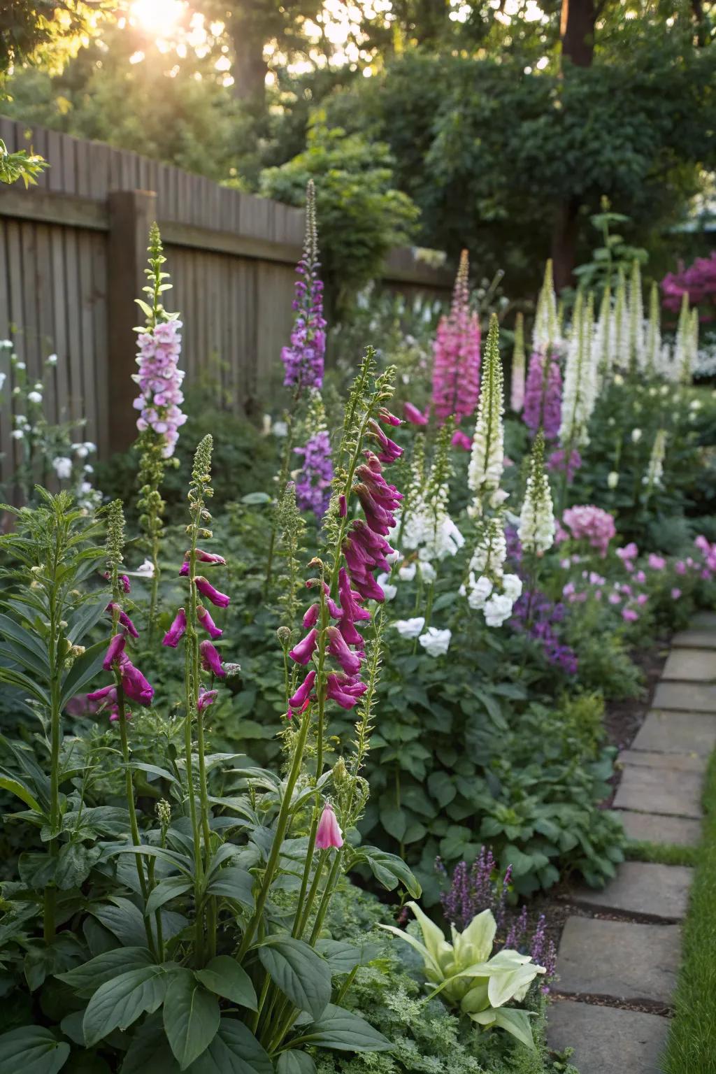 Shade-loving flowers bring color to dark corners.