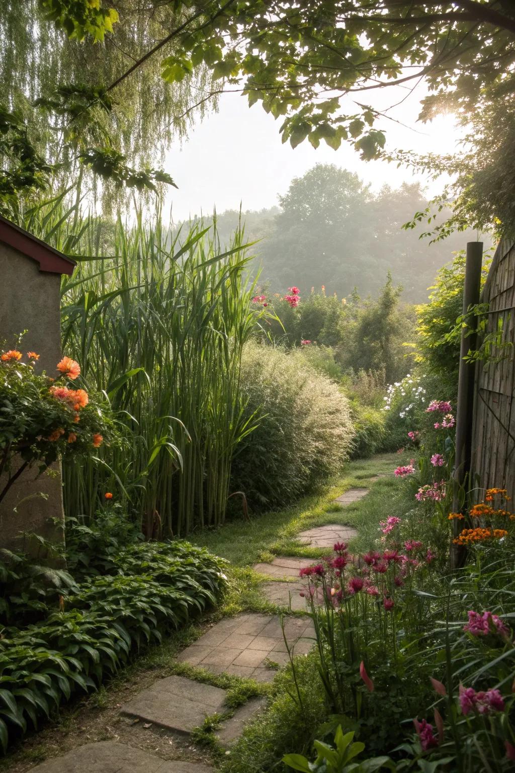 Achieve privacy in your garden with strategic plant placement.
