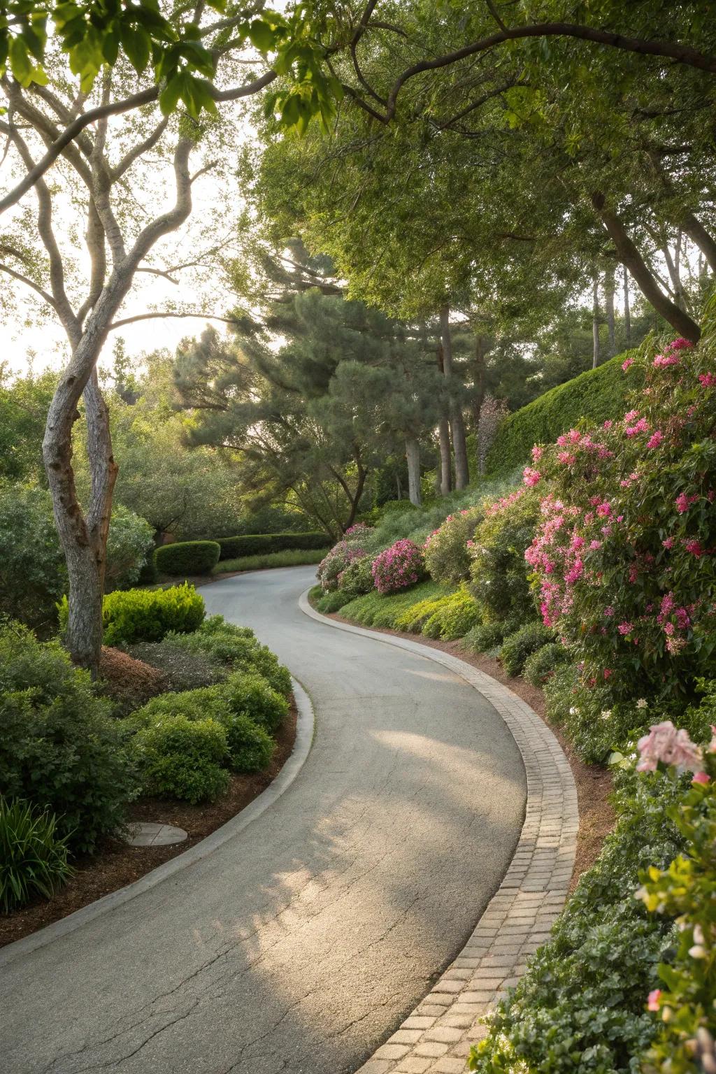 Curved lines introduce elegance and flow to shared driveways.