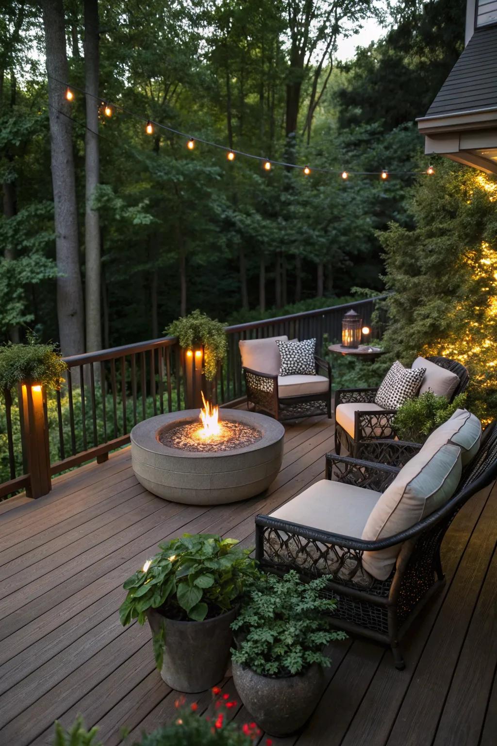 Fire features bring warmth and charm to your side deck.