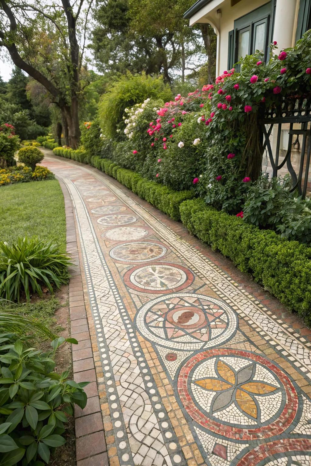 Mosaic sidewalks showcase your creative flair.