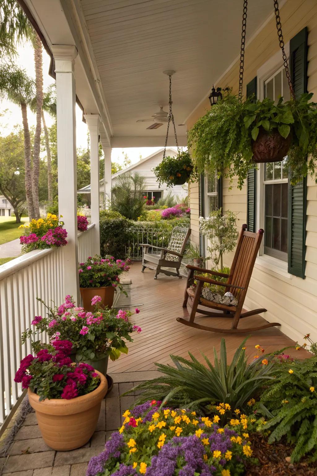 Potted plants bring flexibility and color to any entrance.