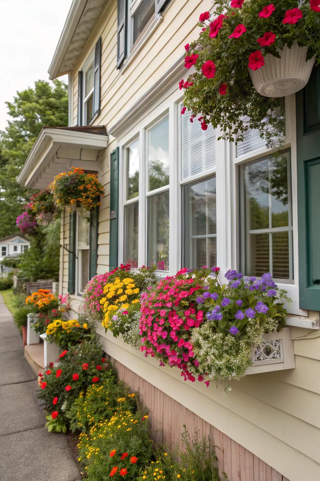 Window boxes bring color and charm.
