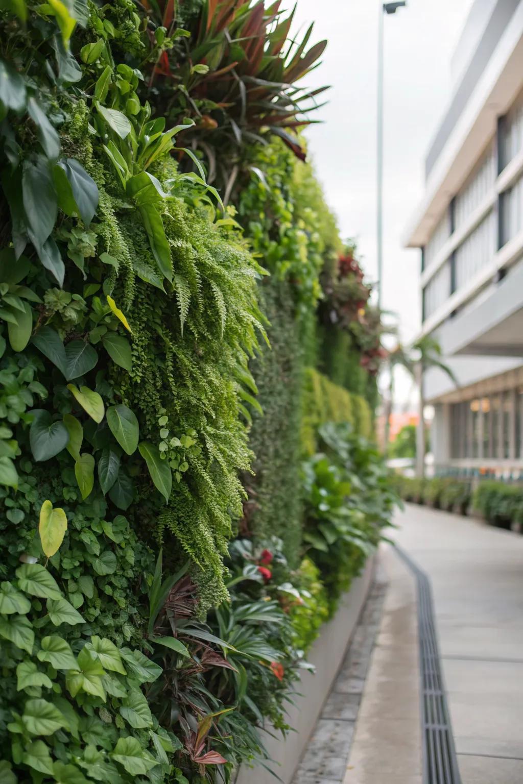 A vertical garden is a space-efficient way to add greenery.