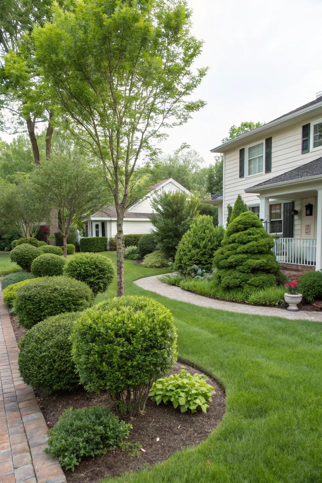 Consistent greenery for year-round appeal.