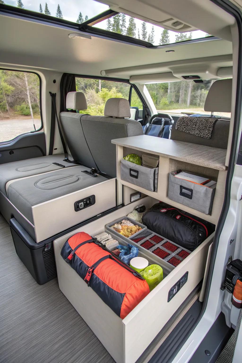Stay organized with smart storage solutions in your camper.