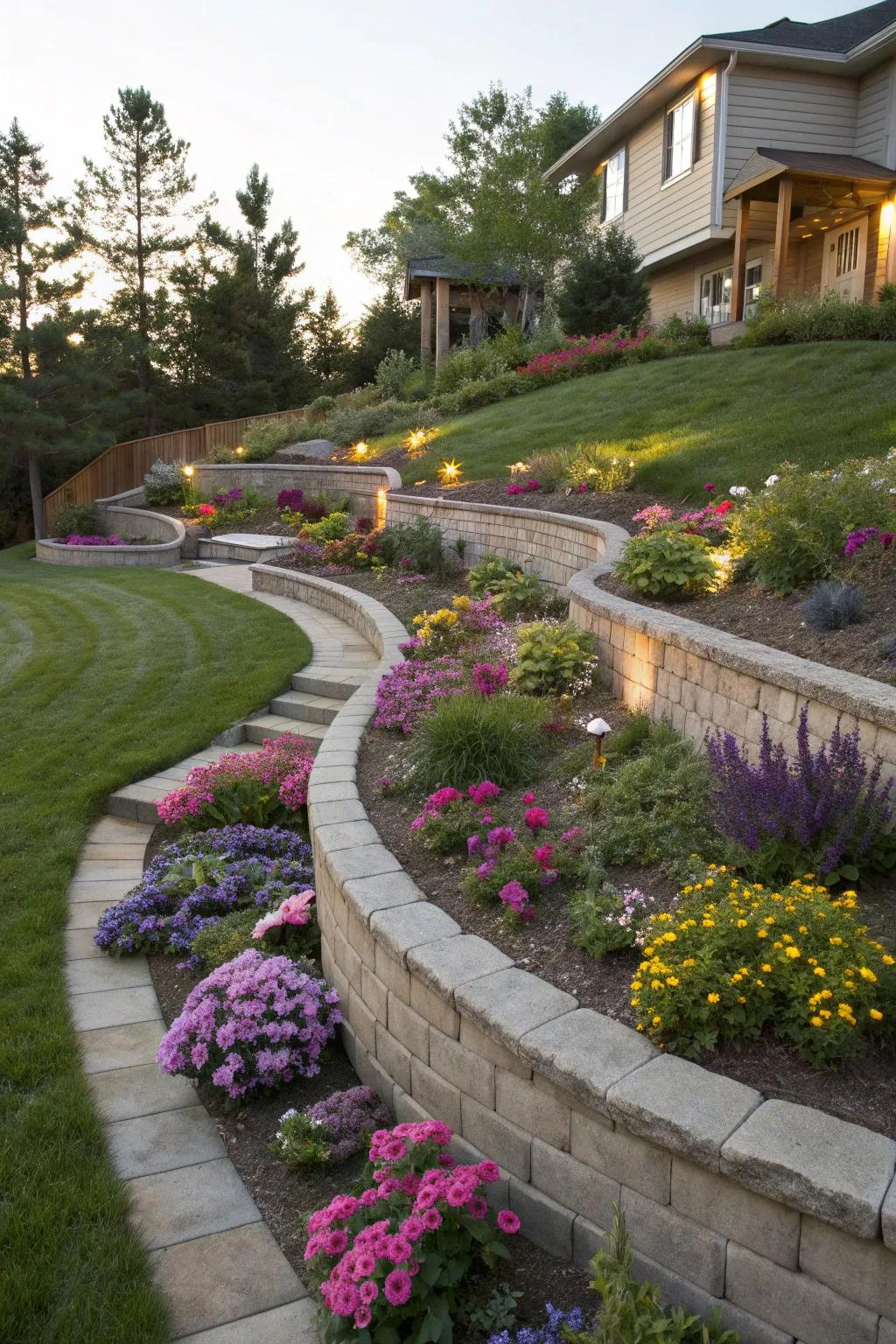 Curved designs create a natural flow in landscapes.