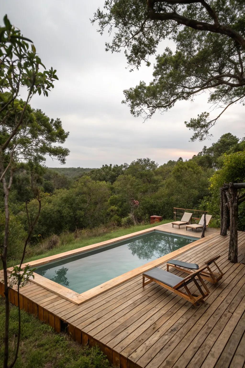 Warmth and style with wooden decking.