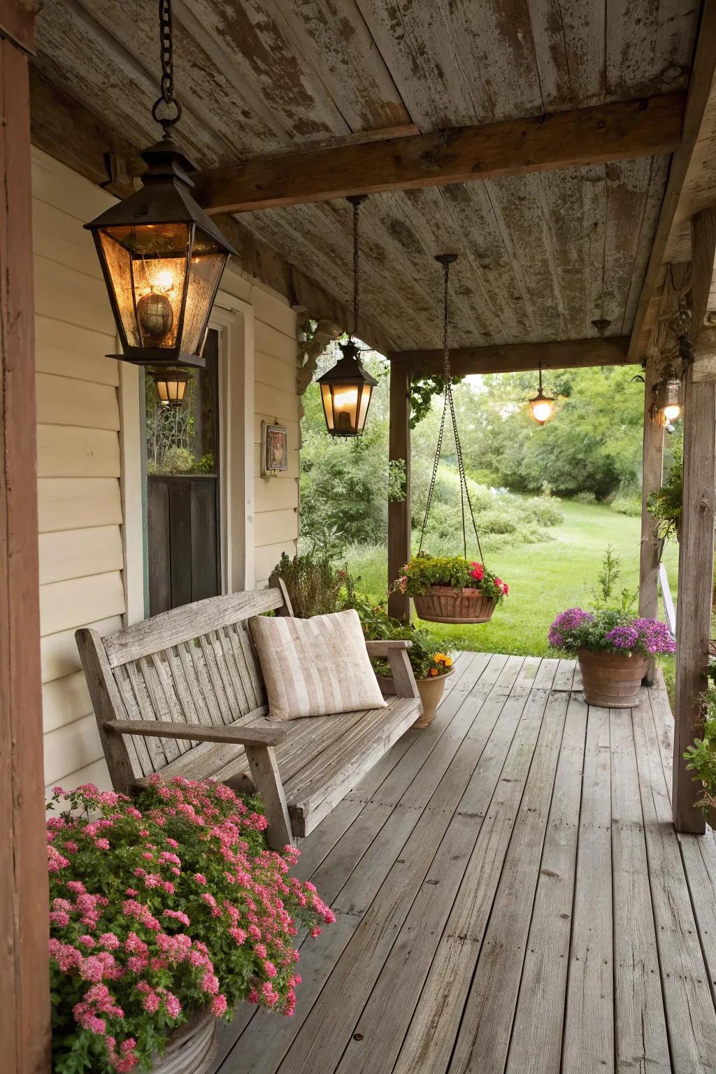 Add warmth with rustic and vintage touches.