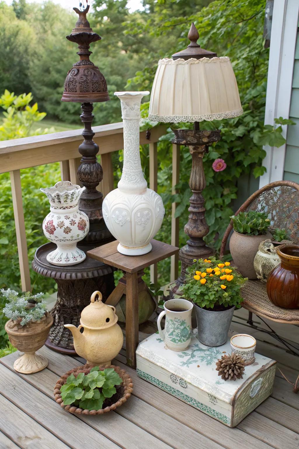 Thrift store treasures add unique character to your deck.