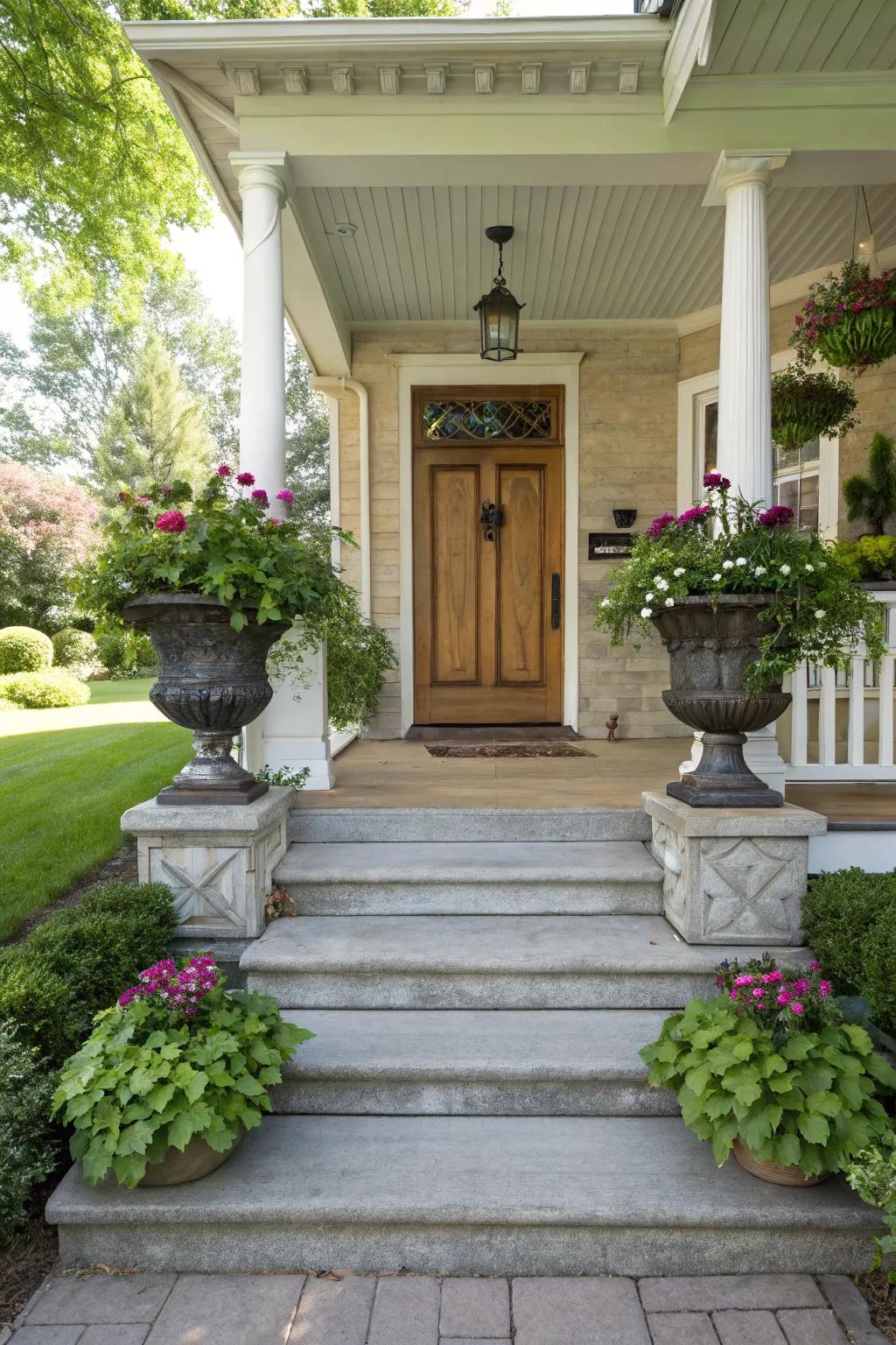 Symmetry brings balance to this charming porch