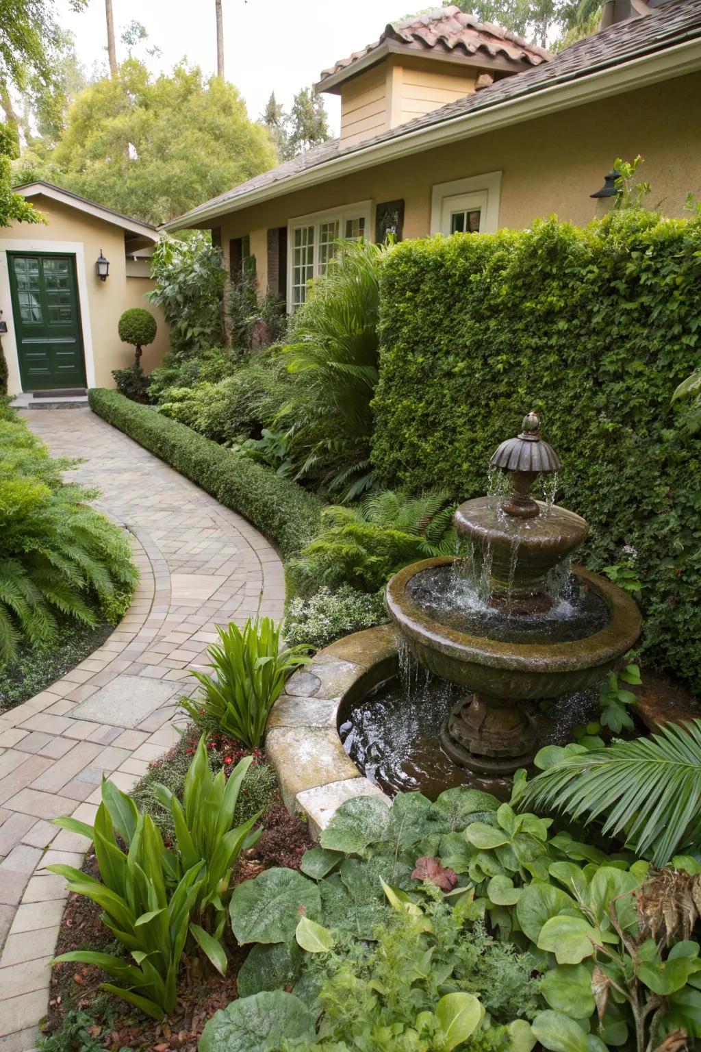 Enhance your yard with the calming presence of a water feature.