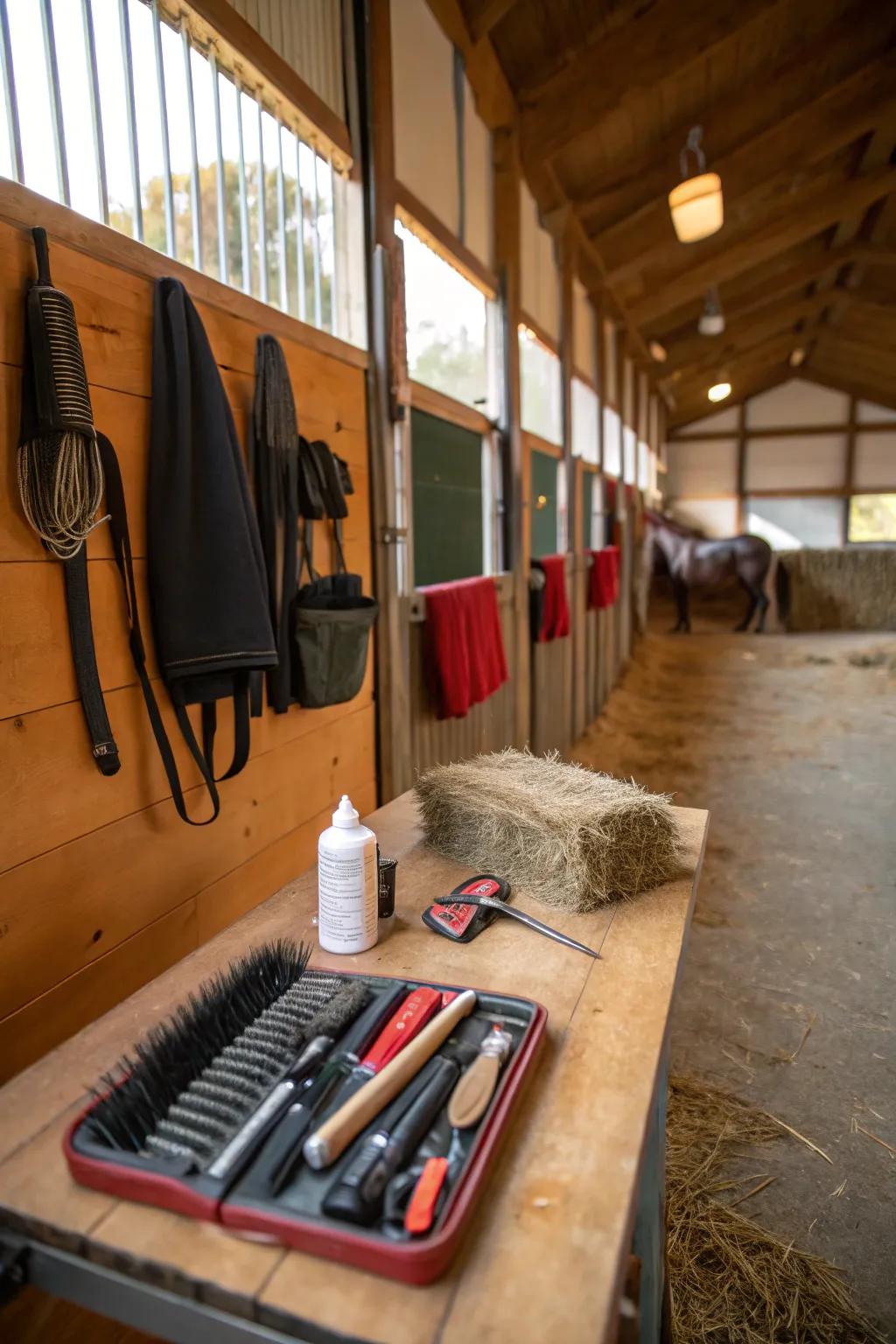 A simple yet effective grooming space.