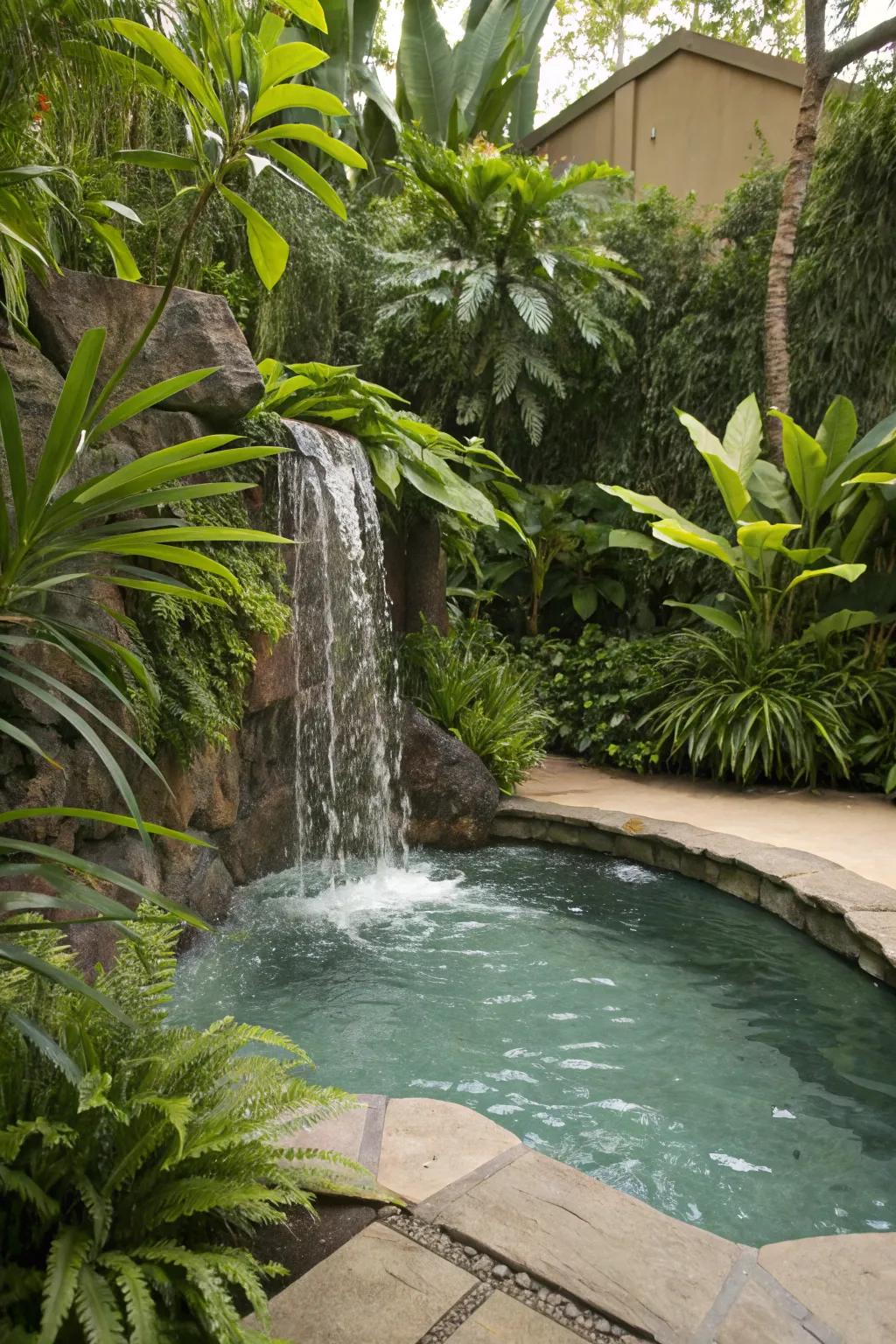Water features add tranquility and elegance to your pool area.