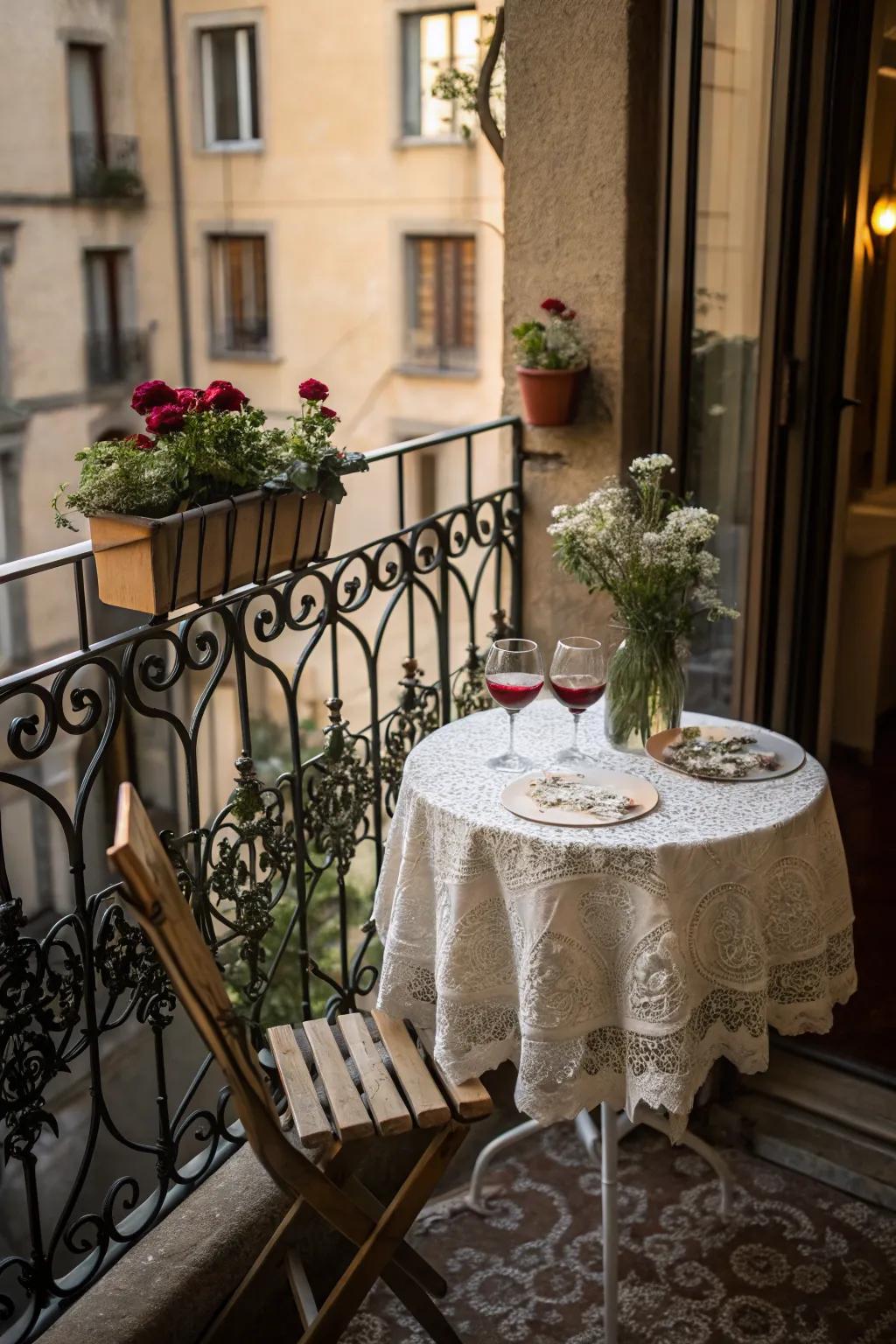 Bistro tables are ideal for creating a cozy dining spot.