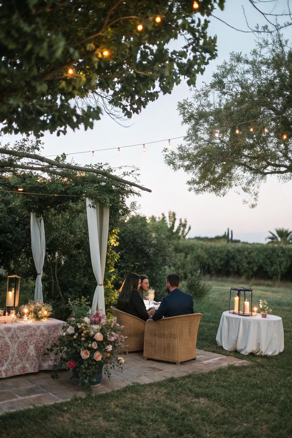 Close seating arrangements for guest intimacy.