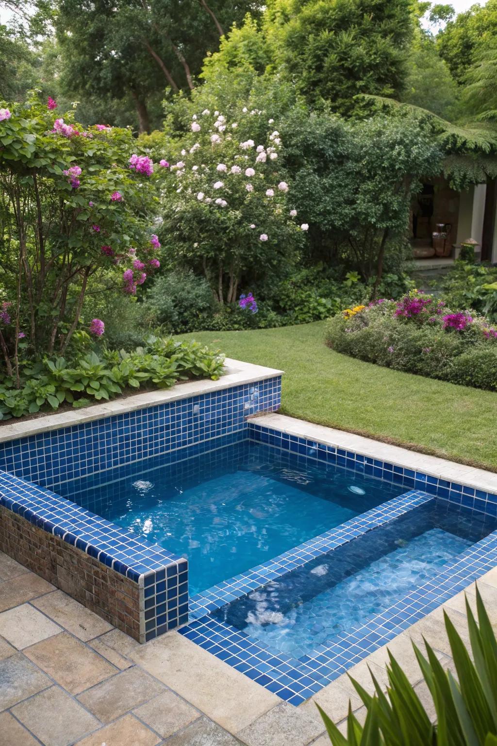 Integrated spas enhance the luxury of small pools.
