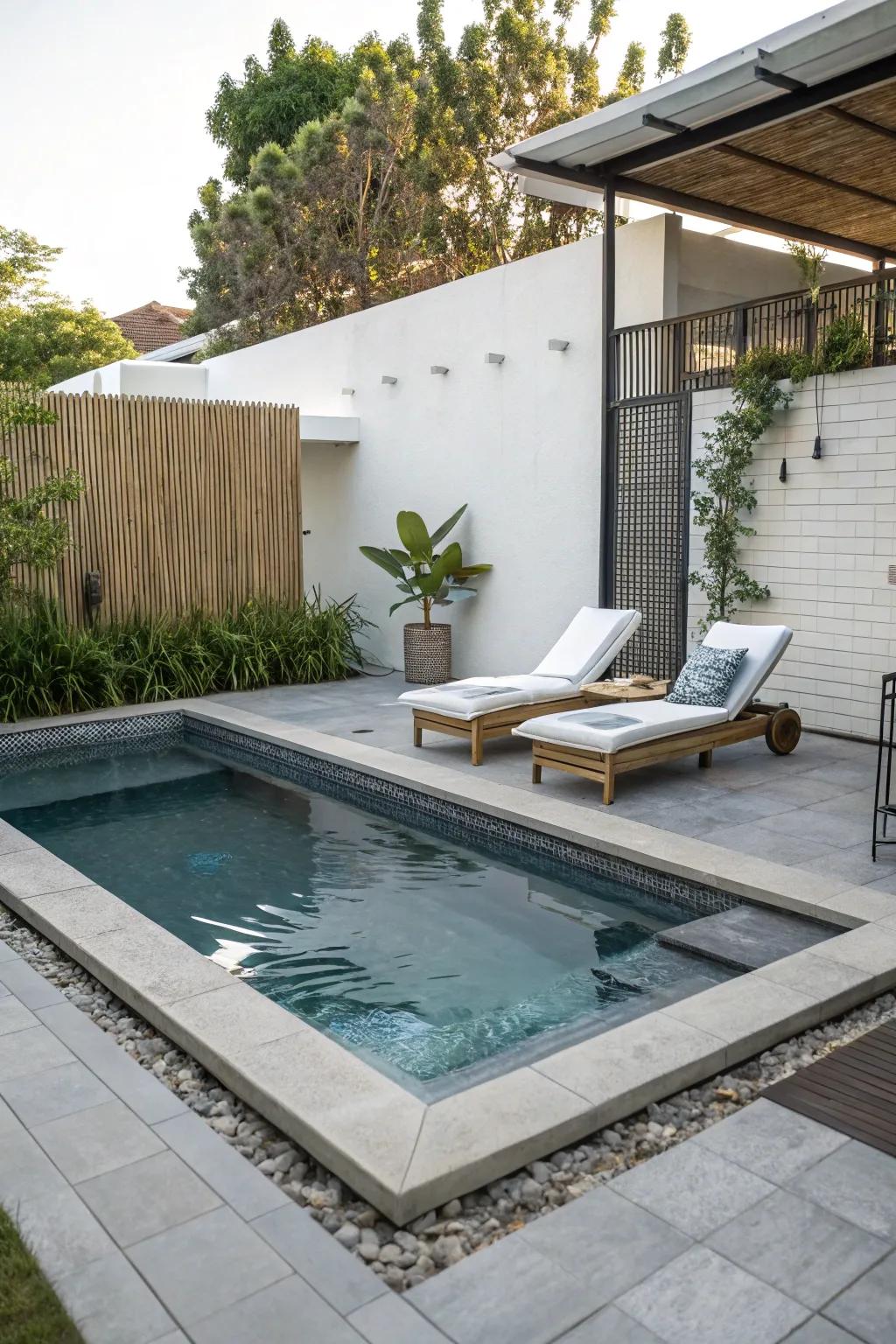 Modern design with clean lines for a chic poolside look.